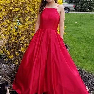 Red Satin ballgown